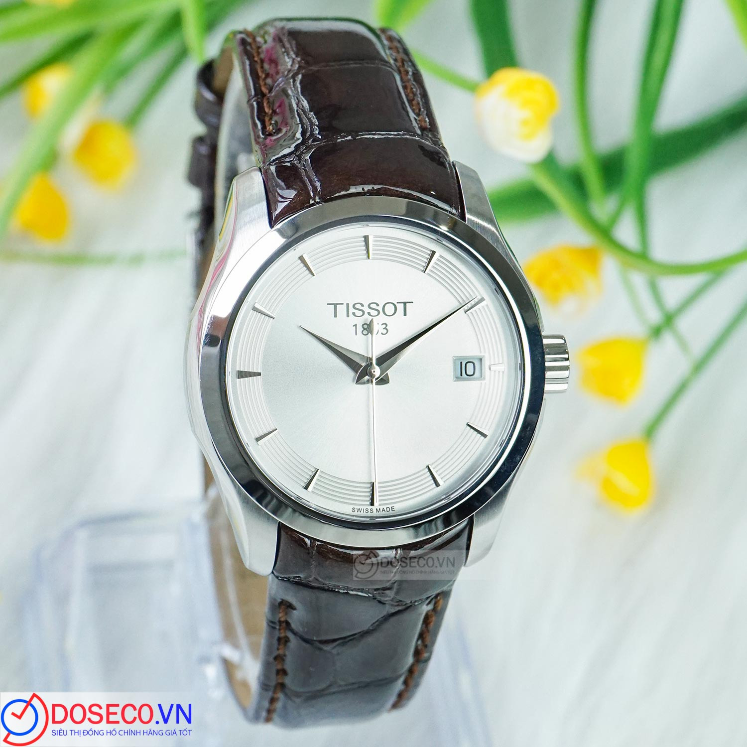 Tissot Couturier - Orologio Da Donna Al Quarzo Con Quadrante Bordeaux - Modello T035.210.16.371.00 - Lusso E Design